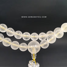Load image into Gallery viewer, Clear Quartz 9mm Necklace 108 beads with carvings-The Great Compassion Mantra(Ta Pei Chou)
