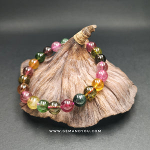 Watermelon Tourmaline Bracelet 8mm