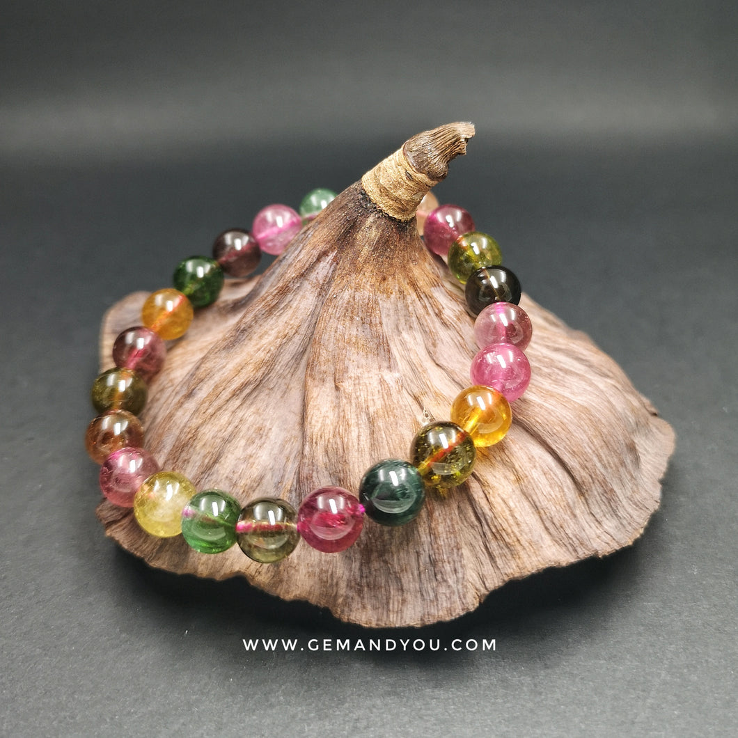 Watermelon Tourmaline Bracelet 8mm