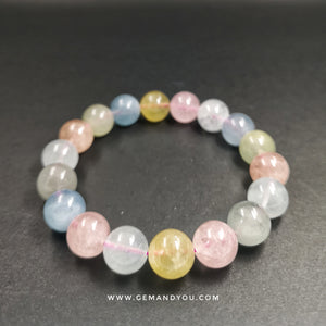 Aquamarine+Morganite Bracelet 12mm