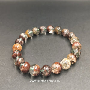 Multi colour phantom quartz bracelet 10mm 彩幽灵