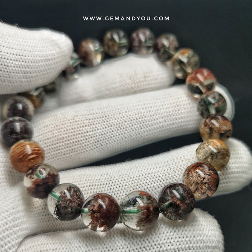 Multi colour phantom quartz bracelet 10mm 彩幽灵