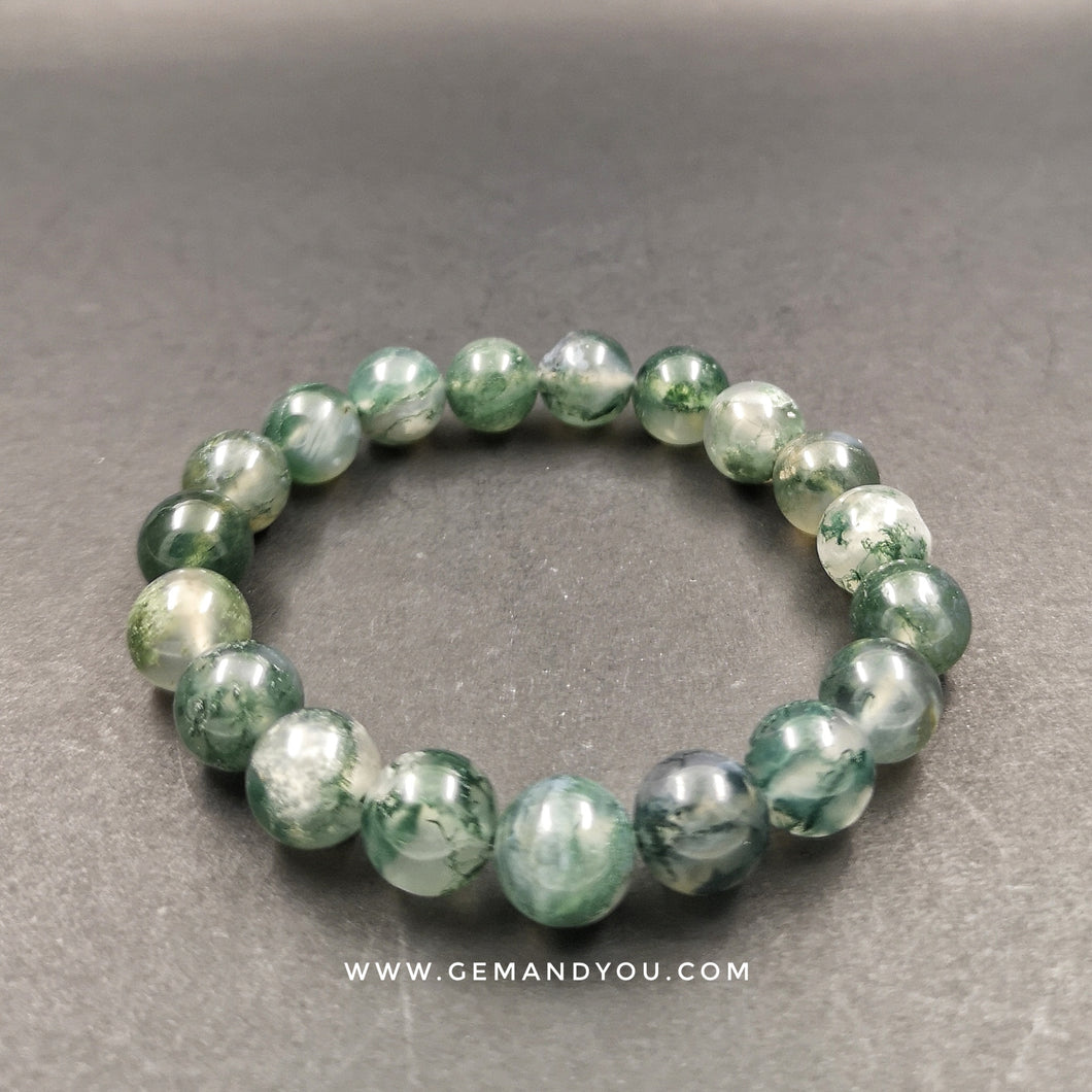 Moss Agate Bracelet 10mm