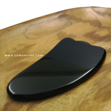Load image into Gallery viewer, Black Obsidian (carved) Massage Tool (Gua Sha) 97mm*51mm*6mm