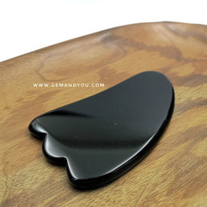 Black Obsidian (carved) Massage Tool (Gua Sha) 97mm*51mm*6mm