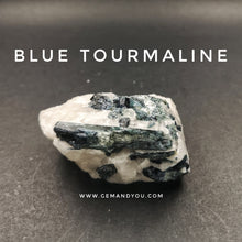 Load image into Gallery viewer, Blue Tourmaline With Quartz | Raw Specimen | 58mm*43mm*30mm