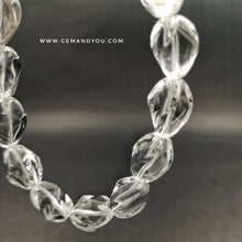 Load image into Gallery viewer, Clear Quartz Twisted Barrel Beads Bracelet 10mm