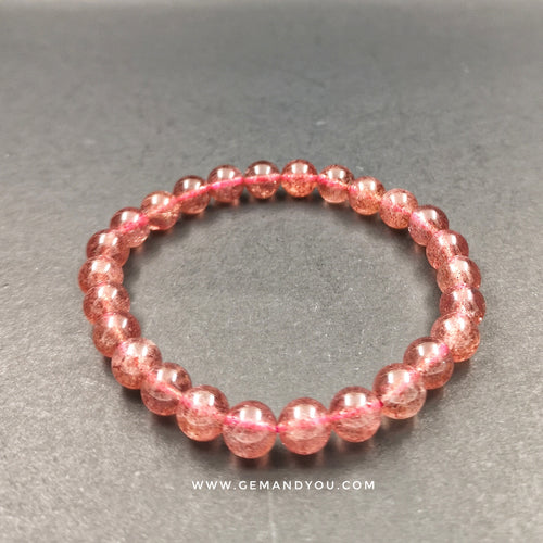 Strawberry Quartz Bracelet 7mm