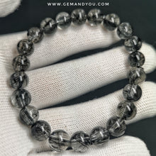 Load image into Gallery viewer, Black Rutile/Black Rutilated Quartz Bracelet 9mm 黑发晶
