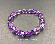 Load image into Gallery viewer, Amethyst Faceted Bracelet 10mm