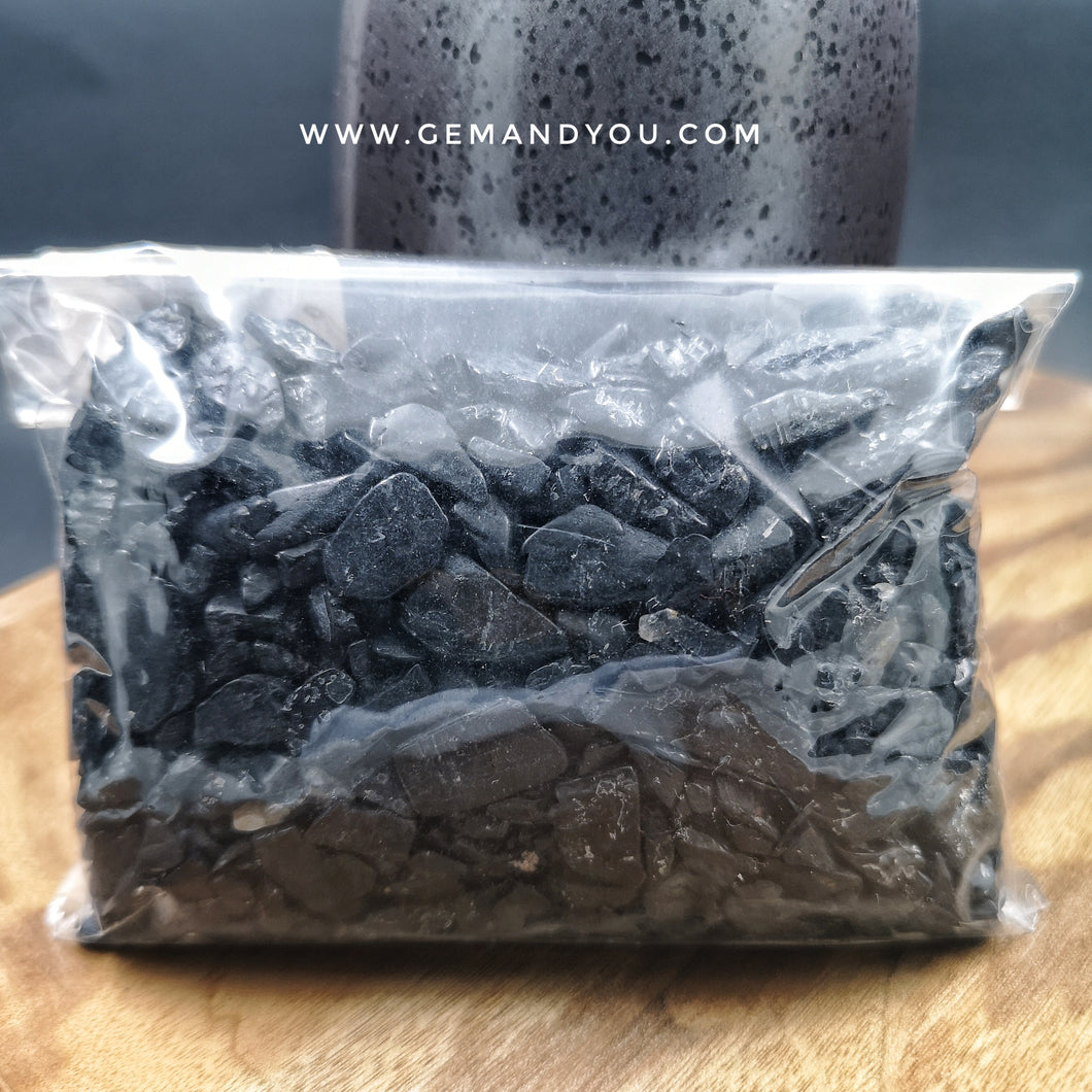 Black Tourmaline Polished Chips Pack (200grams Per Pack)