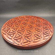 Load image into Gallery viewer, Rosewood flower-of-life plate (D:78mm T:14-15mm)