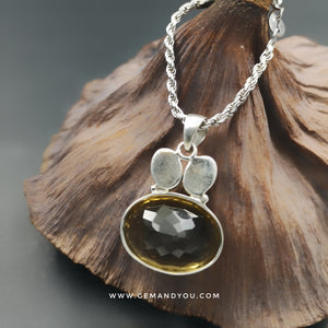 Citrine with Opal Pendant 21mm*18mm*9mm