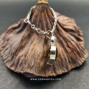 Citrine with Opal Pendant 21mm*18mm*9mm
