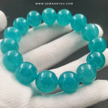Load image into Gallery viewer, Translucent Icy Blue Amazonite Bracelet 14mm