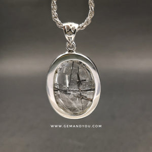 Black Rutile Quartz Pendant 28mm*21mm*11mm