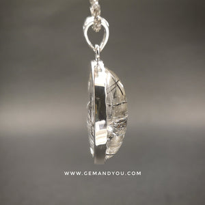 Black Rutile Quartz Pendant 28mm*21mm*11mm