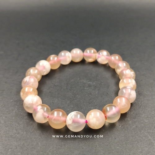 Sakura Agate/Flower Agate Bracelet 9mm