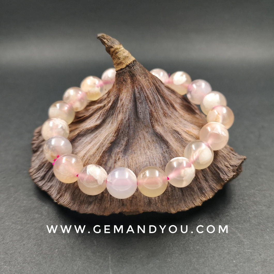 Sakura Agate/ Flower Agate Bracelet 11mm