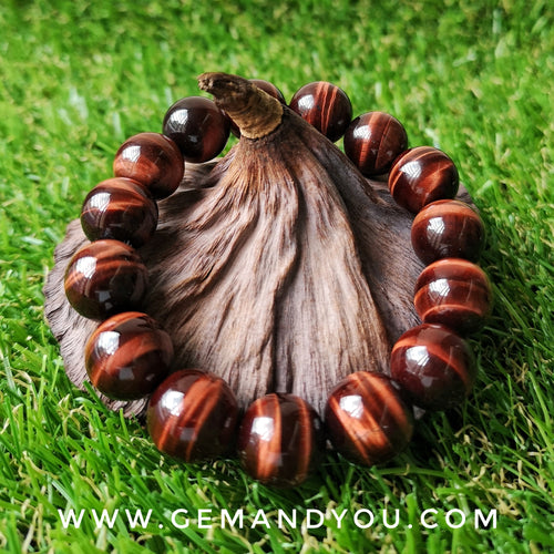 Red Tiger Eye Bracelet 14mm