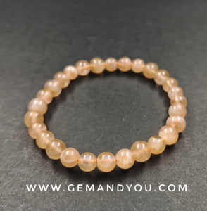 Peach Moon Stone Bracelet 6mm