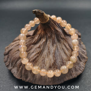 Peach Moon Stone Bracelet 6mm