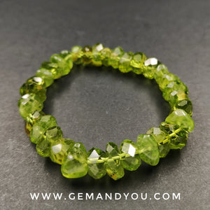 Peridot Faceted Bracelet 10mm