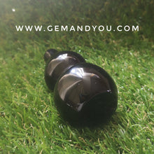 Load image into Gallery viewer, Black Obsidian (Rainnow) Carving-WU LOU-Gourd- 83mm*40mm
