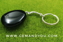 Load image into Gallery viewer, Black Obsidian Key Chain 40mm*35mm*10mm