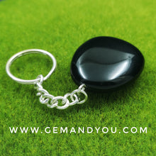 Load image into Gallery viewer, Black Obsidian Key Chain 40mm*35mm*10mm