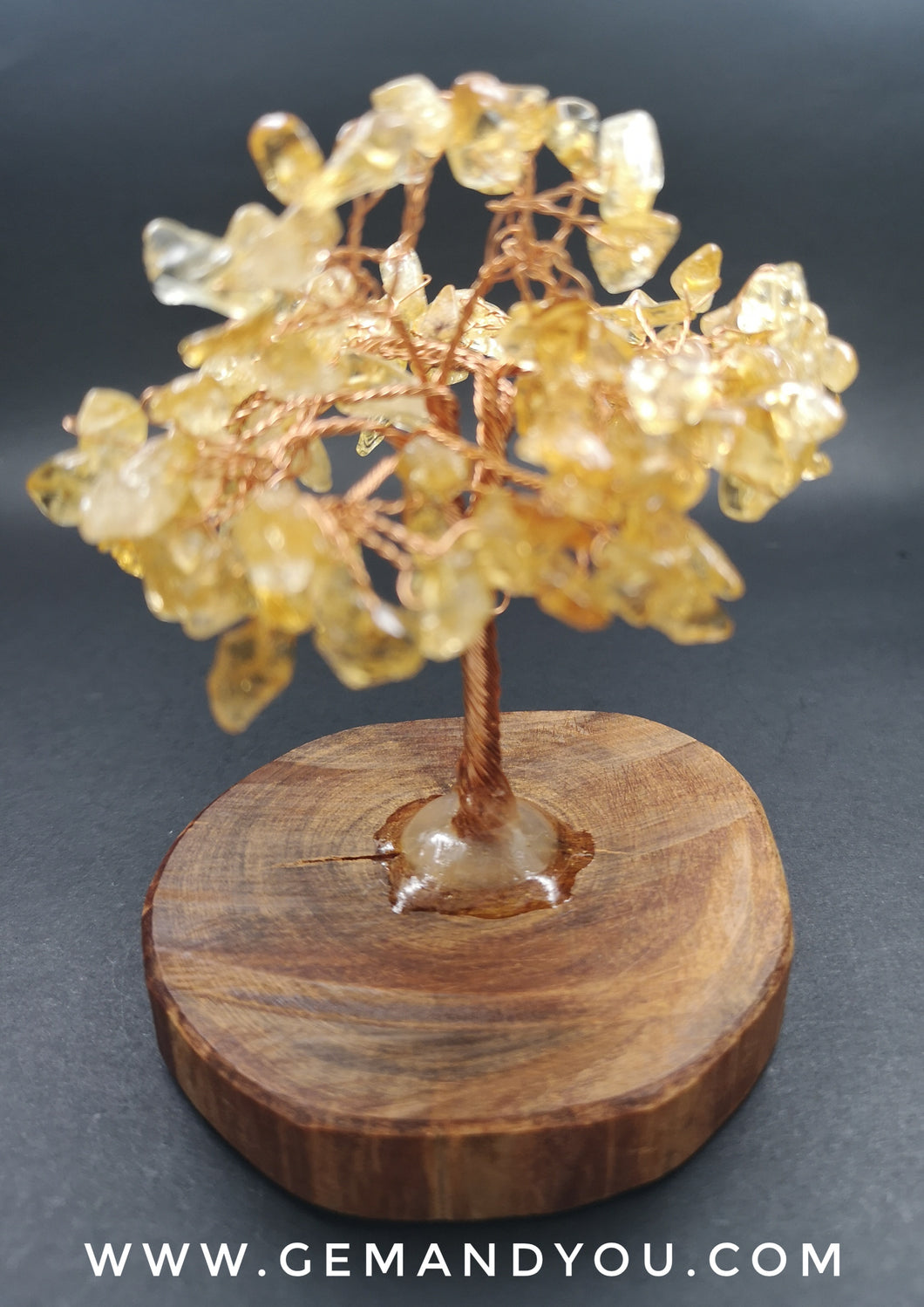 Citrine Tree (Raja Kayu Wood base) H:103mm W:82mm