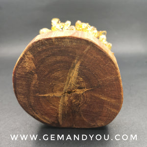 Citrine Tree (Raja Kayu Wood base) H:103mm W:82mm