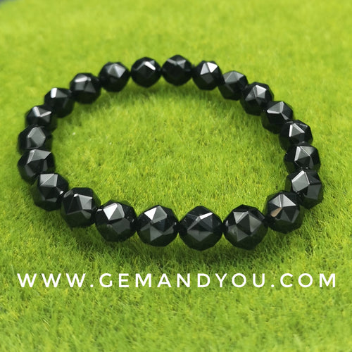 Black Spinel Bracelet (Faceted) 8mm