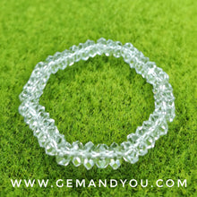 Load image into Gallery viewer, Clear Quartz Bracelet Faceted Elastic 8mm