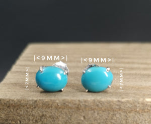 Natural Turqoise Ear Stud 9mm*7mm