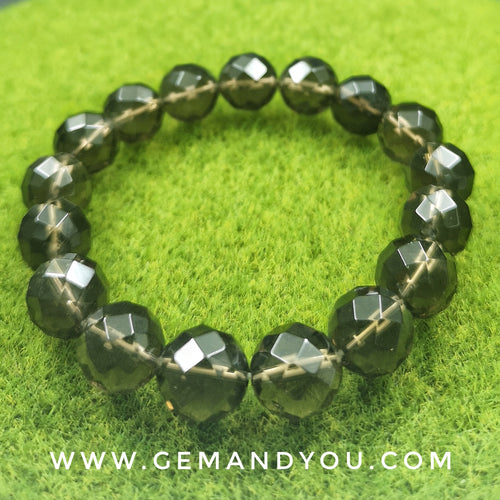 Smoky Quartz Bracelet (faceted) 12mm