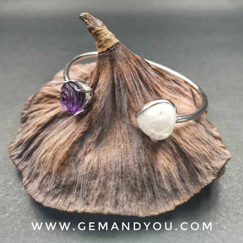 Amethyst & Moonstone Bangle