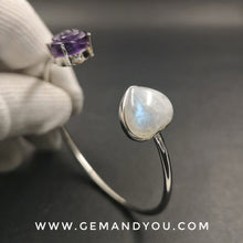 Load image into Gallery viewer, Amethyst &amp; Moonstone Bangle