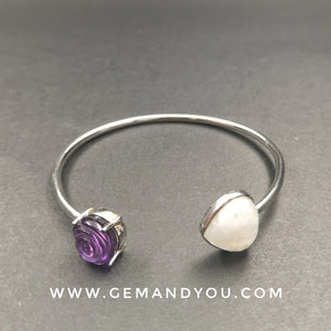 Amethyst & Moonstone Bangle