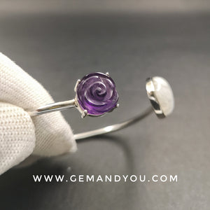 Amethyst & Moonstone Bangle