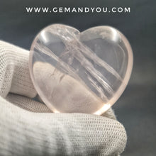 Load image into Gallery viewer, Icy Rose Quartz Carving Heart 45mm*43mm*22mm