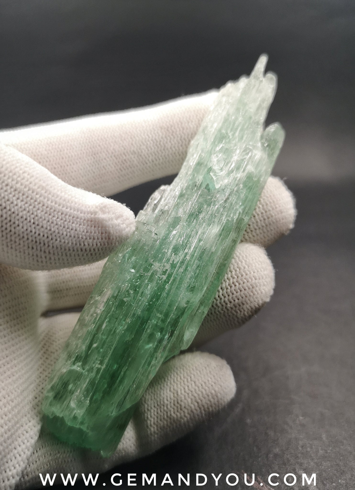 Green Kunzite Hiddenite Raw 102mm 24mm 16mm GEM AND YOU
