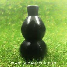 Load image into Gallery viewer, Black Obsidian (Rainnow) Carving-WU LOU-Gourd- 82mm*45mm