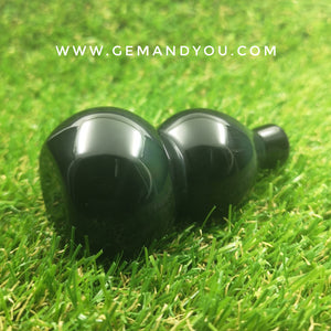 Black Obsidian (Rainnow) Carving-WU LOU-Gourd- 82mm*45mm