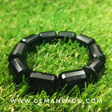 Load image into Gallery viewer, Black Tourmaline Drum Bracelet 14mm