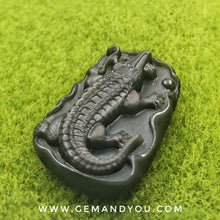 Load image into Gallery viewer, Black Obsidian(Rainbow) carving/pendant 51mm*33mm*12mm