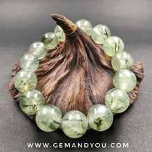 Load image into Gallery viewer, Prenite with Epidote Bracelet 14mm