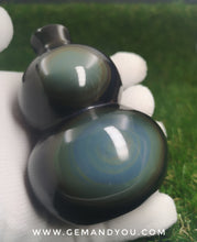 Load image into Gallery viewer, Natural Rainbow Obsidian Carving Gourd(Wu Lou) 84mm*58mm