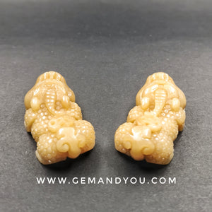 Powerful SamRoiYod Relic Stone Carving PiXiu/PiYao 46mm*23mm*15mm 龙宫舍利石