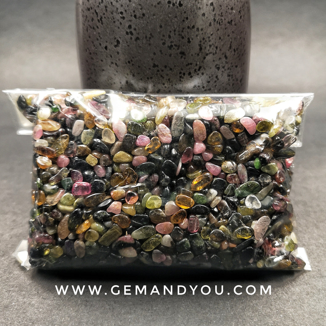 Rainbow Tourmaline Chips, Tumbled Tourmaline Pack (200gram)